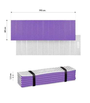 NC17103 FOLDABLE TOURIST MAT WITH ALUMINIUM EDGING + XPE 195 CM PURPLE NILS CAMP