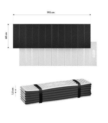 NC17103 FOLDABLE TOURIST MAT WITH ALUMINIUM EDGING + XPE 195 CM BLACK NILS CAMP