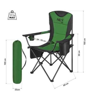 NC3501 NILS CAMP FOLDING CAMPING CHAIR KHAKI