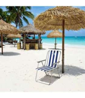 NC3503 NILS CAMP BLUE AND WHITE FOLDING CAMPING CHAIR