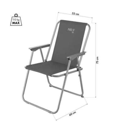 NC3503 NILS CAMP FOLDING CAMPING CHAIR, GREY