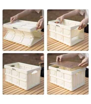 NCB4007 FOLDING CAMPING BOX WHITE WITH LID 2IN1 NILS CAMP