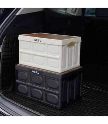 NCB4007 FOLDING CAMPING BOX WHITE WITH LID 2IN1 NILS CAMP