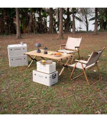 NCB4007 FOLDING CAMPING BOX WHITE WITH LID 2IN1 NILS CAMP