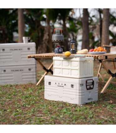 NCB4007 FOLDING CAMPING BOX WHITE WITH LID 2IN1 NILS CAMP