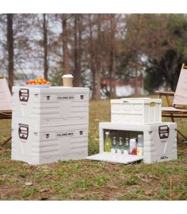 NCB4007 FOLDING CAMPING BOX WHITE WITH LID 2IN1 NILS CAMP