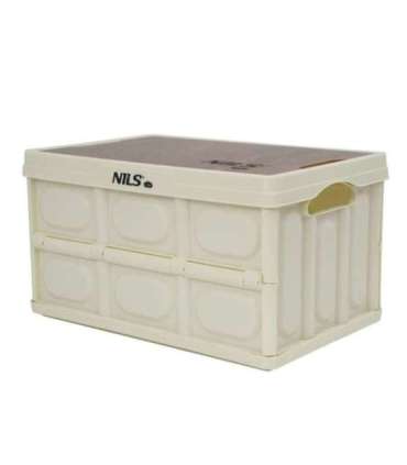 NCB4007 FOLDING CAMPING BOX WHITE WITH LID 2IN1 NILS CAMP