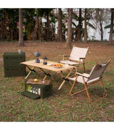 NCB4002 FOLDING CAMPING BOX WITH LID 2IN1 50L GREEN NILS CAMP