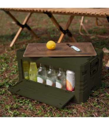 NCB4002 FOLDING CAMPING BOX WITH LID 2IN1 50L GREEN NILS CAMP