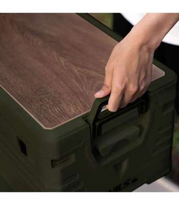 NCB4002 FOLDING CAMPING BOX WITH LID 2IN1 50L GREEN NILS CAMP