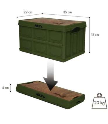 NCB4007 FOLDING CAMPING BOX WITH 2-IN-1 TABLE FUNCTION GREEN NILS CAMP