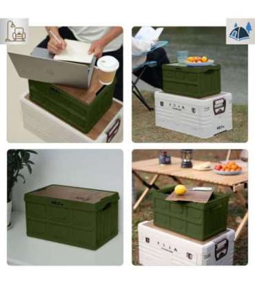 NCB4007 FOLDING CAMPING BOX WITH 2-IN-1 TABLE FUNCTION GREEN NILS CAMP