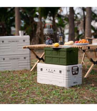NCB4007 FOLDING CAMPING BOX WITH 2-IN-1 TABLE FUNCTION GREEN NILS CAMP