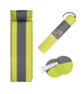 NC4349 GREEN-GRAY SELF-INFLATING MAT WITH A PILLOW  NILS CAMP