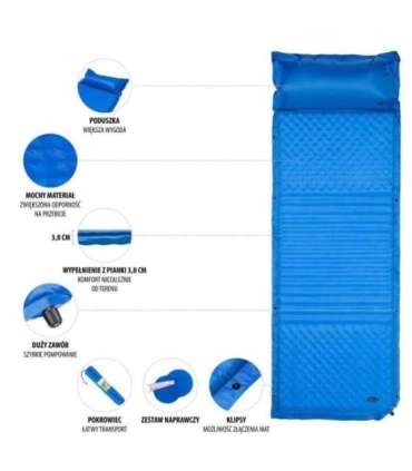 NC4001 BLUE SELF-INFLATING MAT WITH A PILLOW NILS CAMP