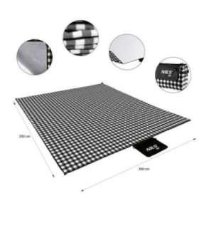 NC2311 PICNIC MAT WHITE-BLACK 200x200 CM PE + ALU NILS CAMP