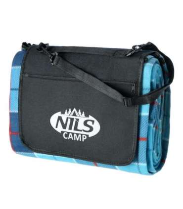 NC8002 BLUE CHEQUERED PICNIC MAT 250x200 PE ALU NILS CAMP