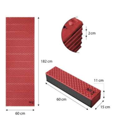 NC1768 RED FOLDING MAT 188cm NILS CAMP