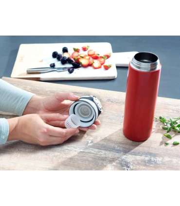 Leifheit 03273 travel mug 600 ml Black, Red Stainless steel