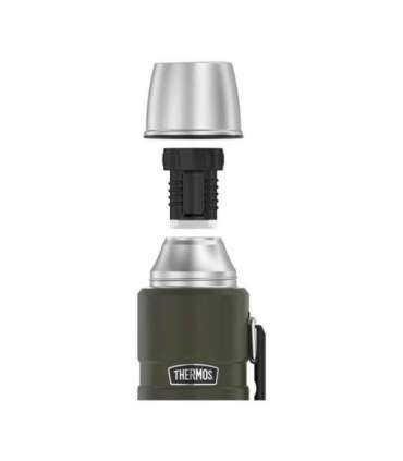THERMOS 470 ml thermos flask with cup holder - army green