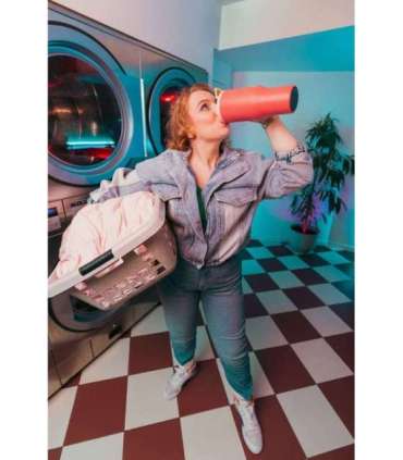 Thermal mug with telescopic straw Kambukka Rio Tumbler 950ml Pink Papaya