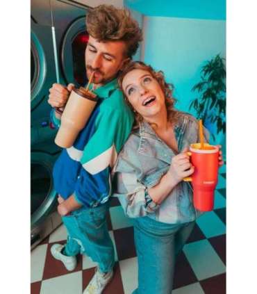 Thermal mug with telescopic straw Kambukka Rio Tumbler 950ml Almond Dream