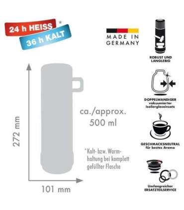 ROTPUNKT Glass thermos, capacity 0.250 l, olive (green)