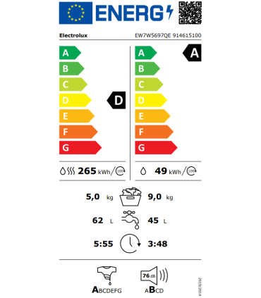 Washer-Dryer ELECTROLUX EW7W5697QE