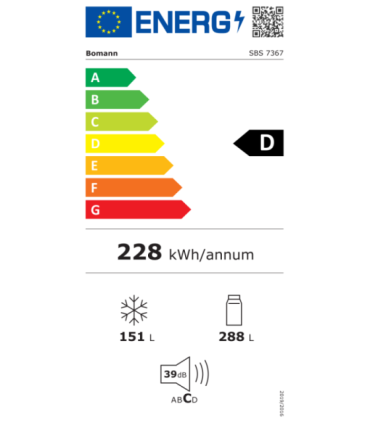 Side-by-side refrigerator Bomann