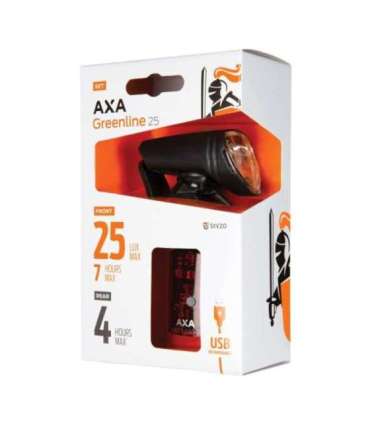 Tuledekomplekt AXA GREENLINE25/SET/25LUX-1LED/USB/ON-OFF/CB