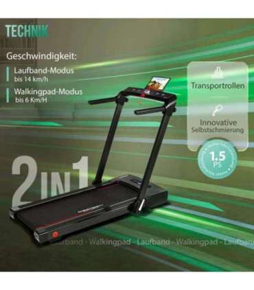 Treadmill CHRISTOPEIT 2in1, black