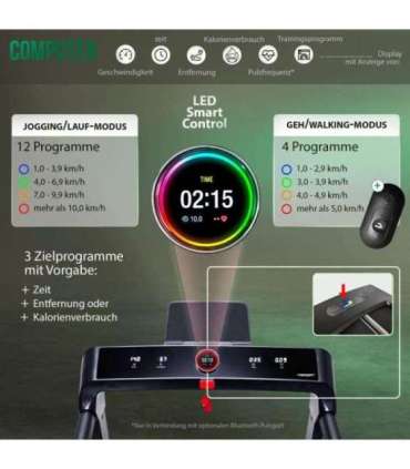 Treadmill CHRISTOPEIT 2in1, black