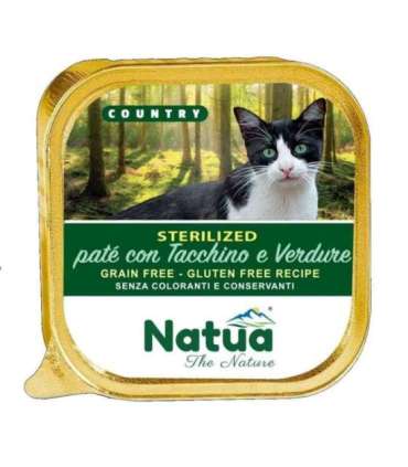 Natua Country Sterilized Turkey and Vegetables - Indyk z warzywami dla kotów sterylizowanych karma mokra dla kota tacka