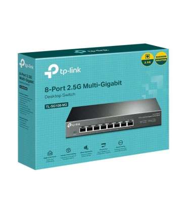 TP-LINK 8-Port 2.5G Desktop Switch TL-SG108-M2 Unmanaged Desktop Power supply type External