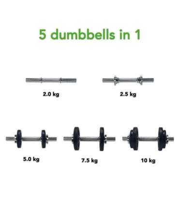 Hantel TUNTURI Dumbbellset 10kg, 1 bar