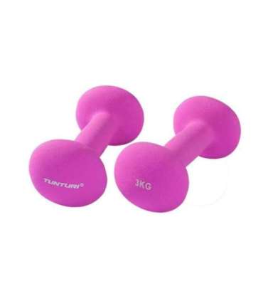 Dumbbells TUNTURI Neoprene Dumbbells 3kg, purple
