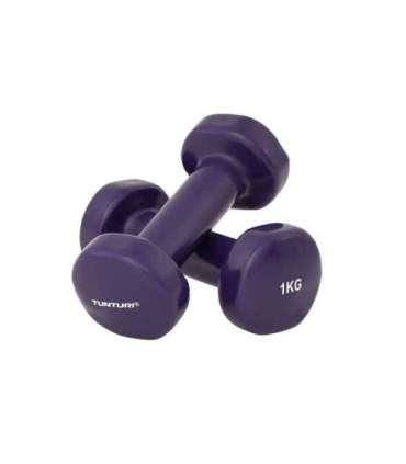 Dumbbells TUNTURI Vinyl Dumbbells 1.0kg, purple