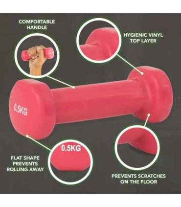 Гантели TUNTURI Vinyl Dumbbells 2 x 0,5 кг, розовый