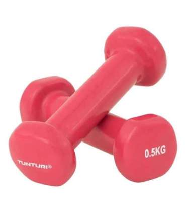 Hantlid TUNTURI Vinyl Dumbbells 2 x 0,5 kg, roosa