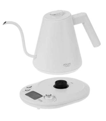 Adler Kettle AD 1349w Electric 1100 W 1 L Stainless Steel 360° rotational base White