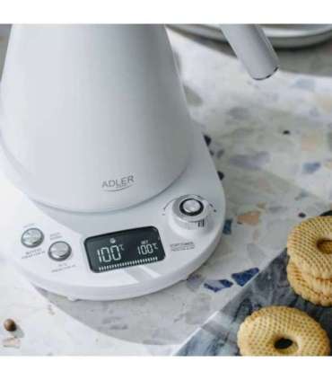 Adler Kettle AD 1349w Electric 1100 W 1 L Stainless Steel 360° rotational base White