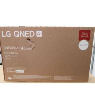 SALE OUT. LG 43QNED80A3A 43 Smart TV webOS 25 UHD Black DAMAGED PACKAGING