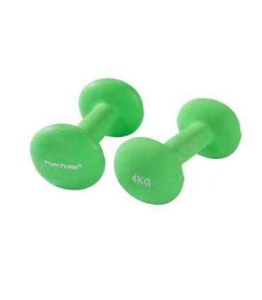 Dumbbells TUNTURI Neoprene Dumbbells 4kg, green
