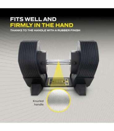 Adjustable dumbbell TUNTURI MX Select MX85 Dumbbell 5.6-38.6 kg, knurled