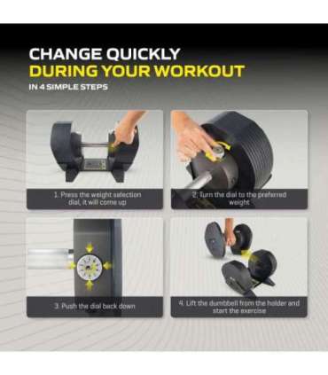 Reguleeritav hantel TUNTURI MX Select MX85 Dumbbell  5,6-38,6 kg, knurled