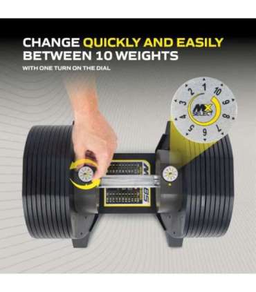 Reguleeritav hantel TUNTURI MX Select MX85 Dumbbell  5,6-38,6 kg, knurled