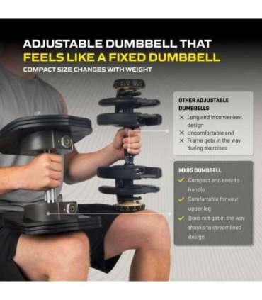 Reguleeritav hantel TUNTURI MX Select MX85 Dumbbell  5,6-38,6 kg, knurled