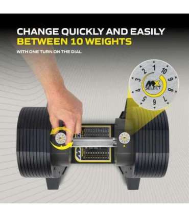 Reguleeritav hantel TUNTURI MX55 Dumbbell 4,5-24,9 kg, knurled