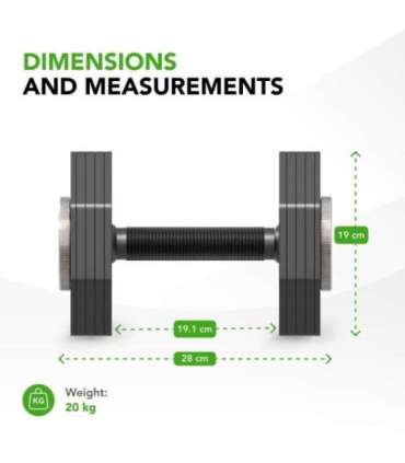 Dumbbell TUNTURI Rapid Adjustable Dumbbell 20kg