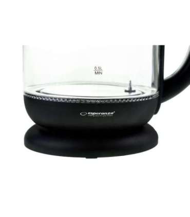 Esperanza EKK027 electric kettle 1.7 L 2200 W Black, Transparent